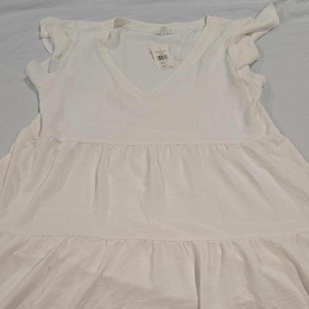 Socialite White Flutter Sleeve Dress